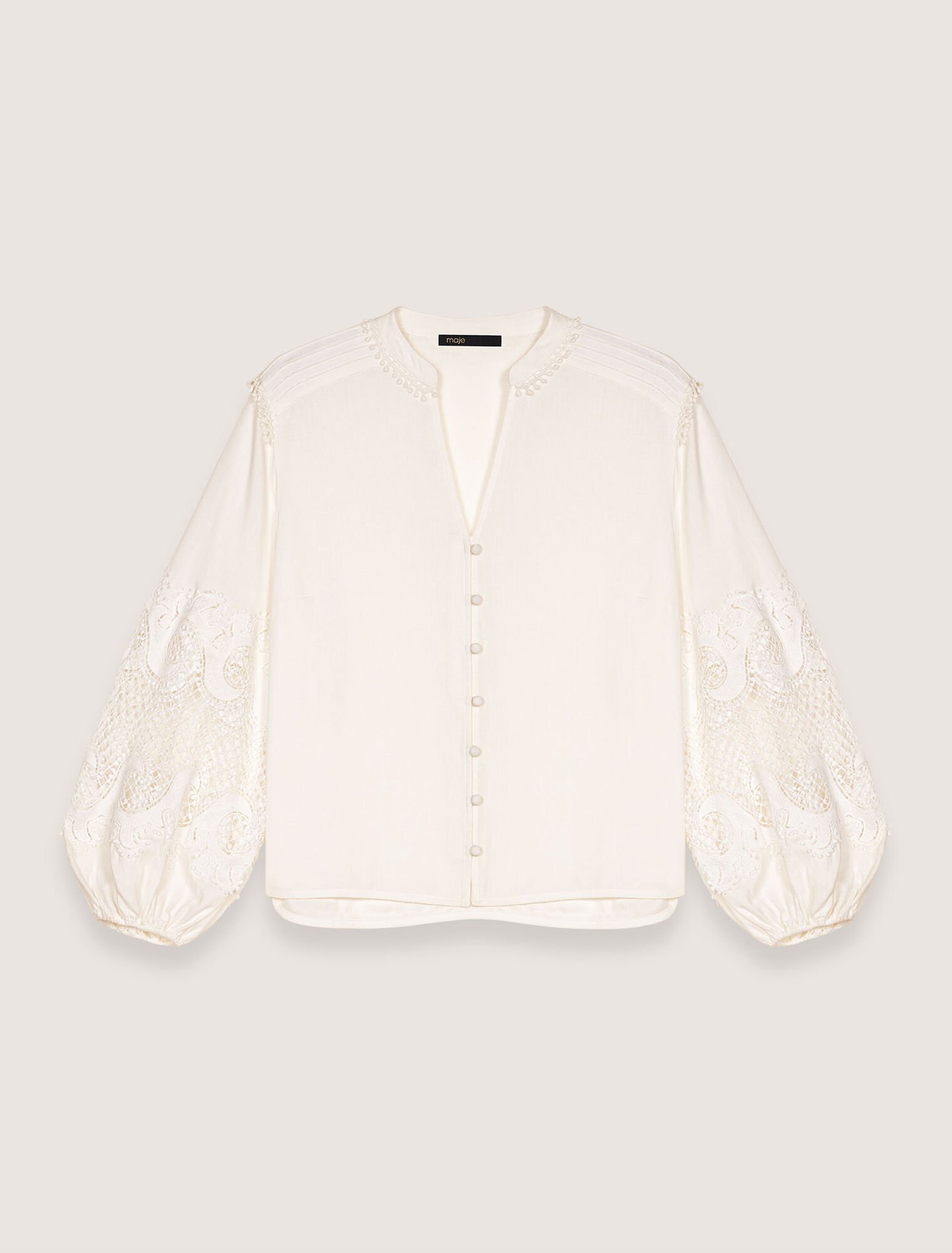 Chemise à manches brodées