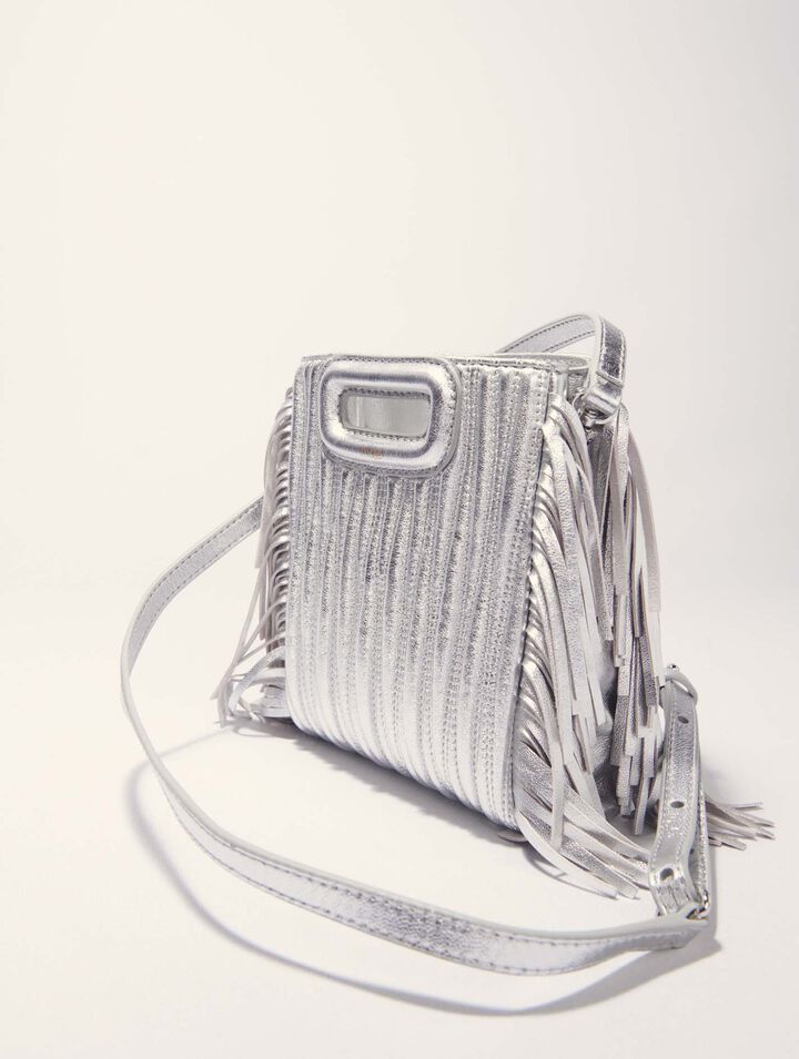 Sac M Mini en cuir matelassé métal
