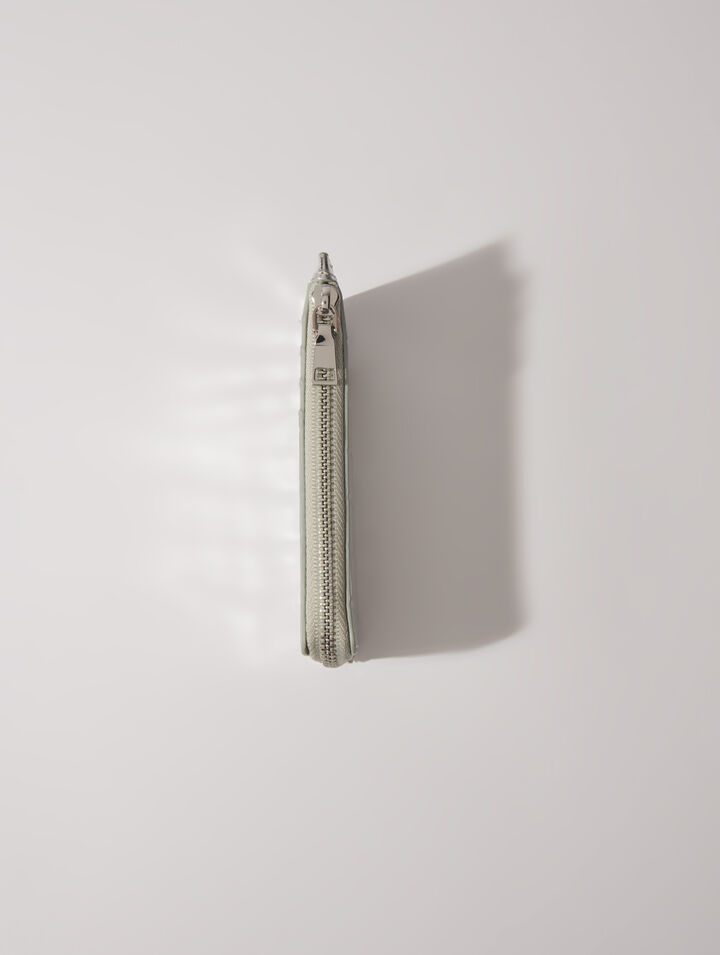 Porte carte en cuir embossé croco