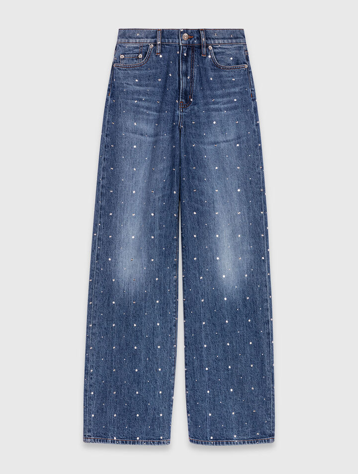 Jean large en denim avec clous