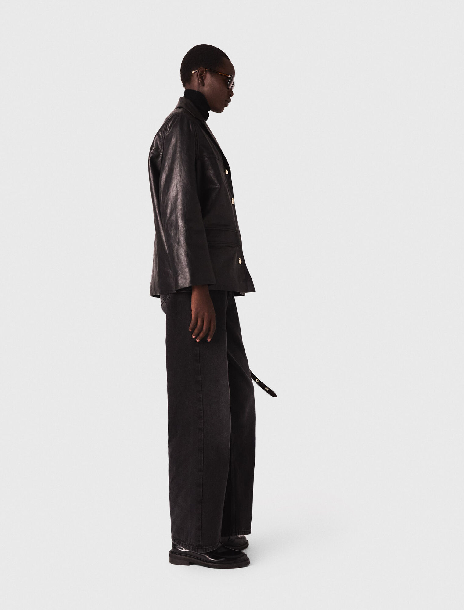 Veste en cuir matelassé 