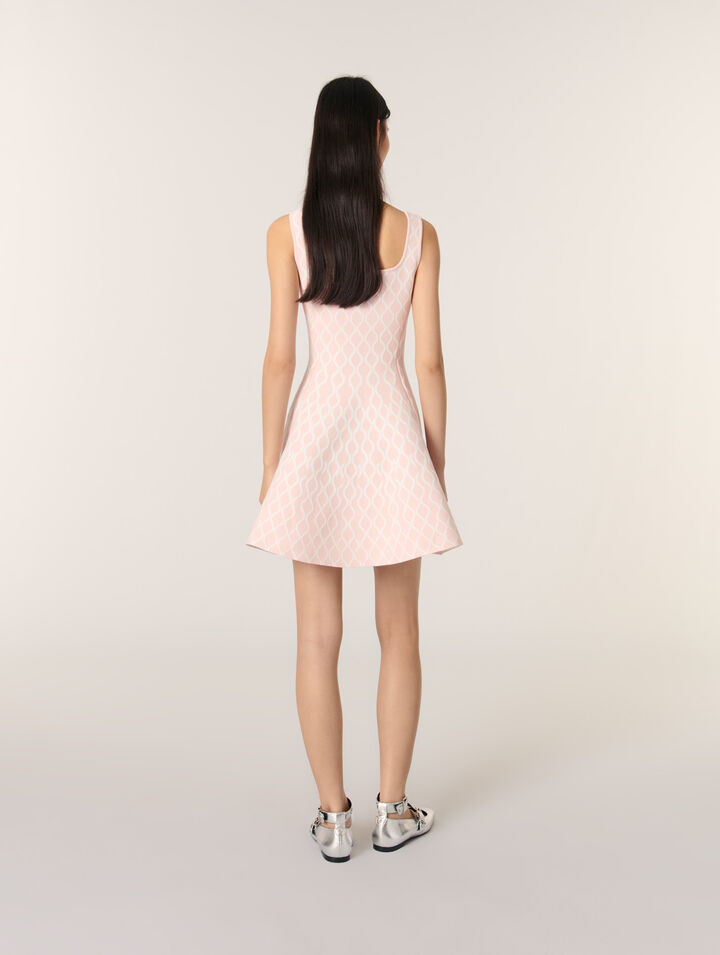 Robe courte en maille jacquard