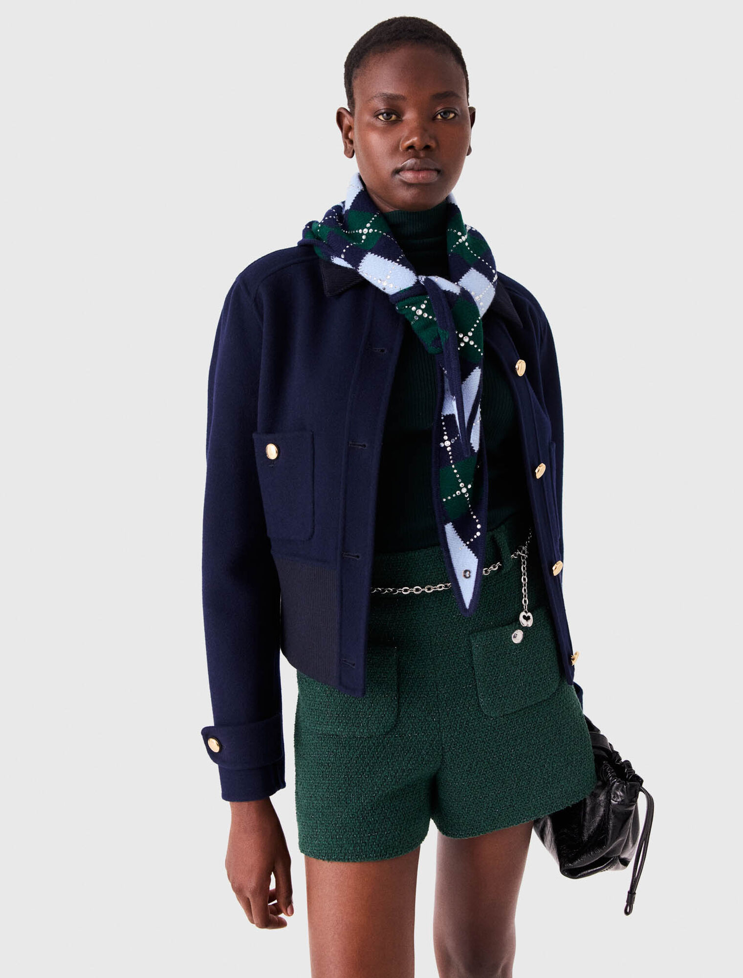 Foulard triangle argyle en laine