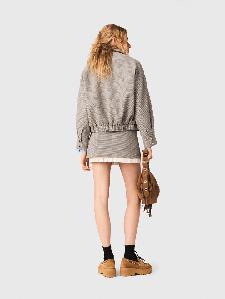 Blouson bomber &agrave; carreaux