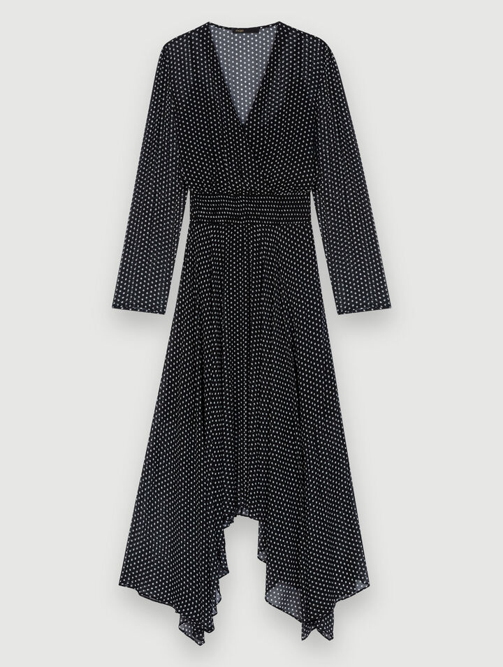 Robe mi-longue à pois