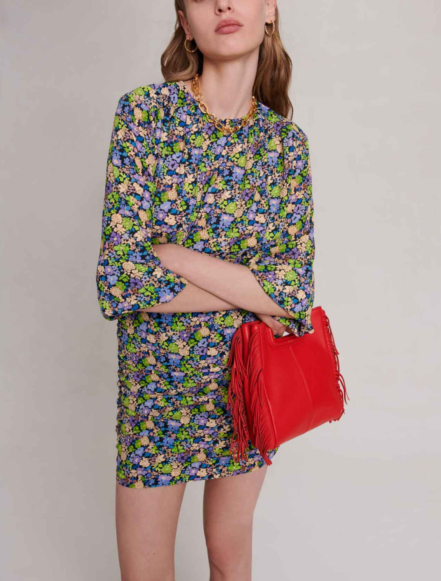 Robe courte à imprimé fleuri