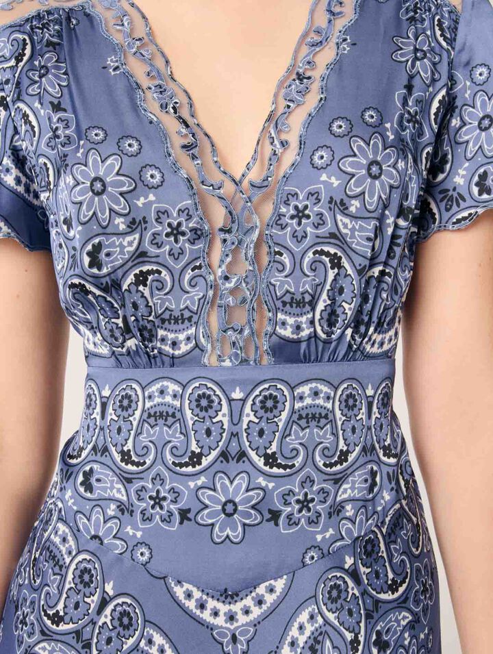 Robe longue fluide imprimée
