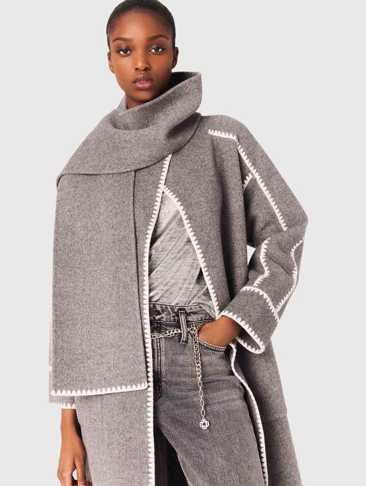 Manteau long double face