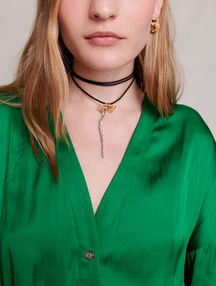 Robe courte satinée