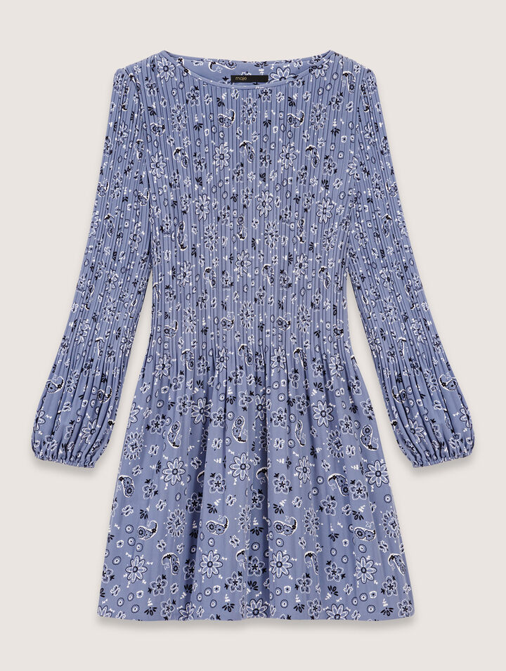 Robe plissée imprimée