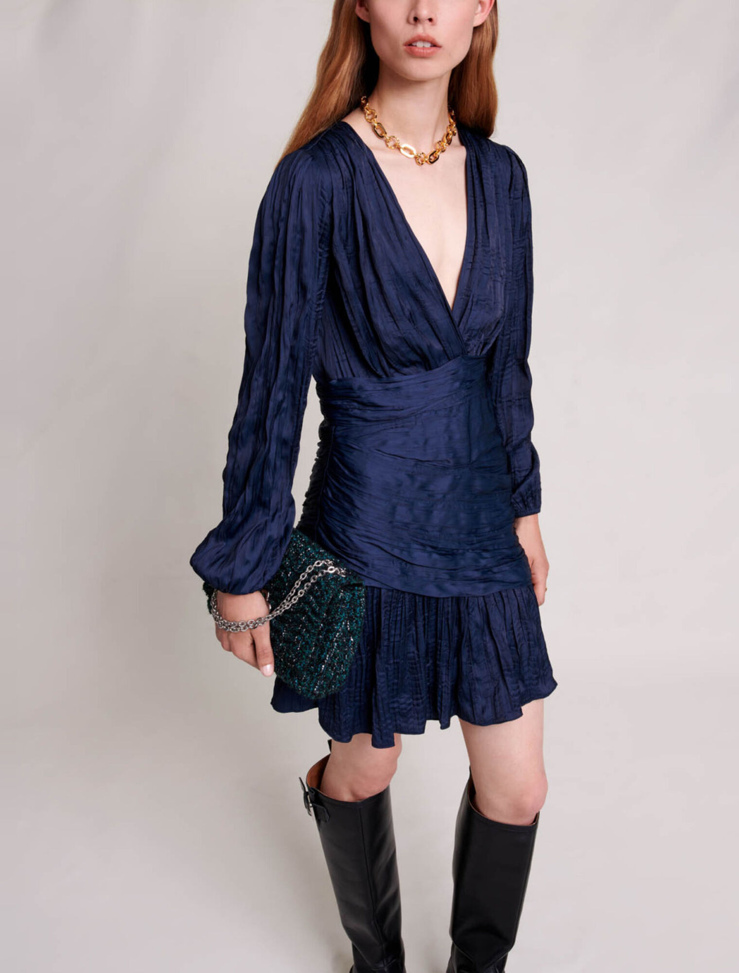 Robe courte drapée