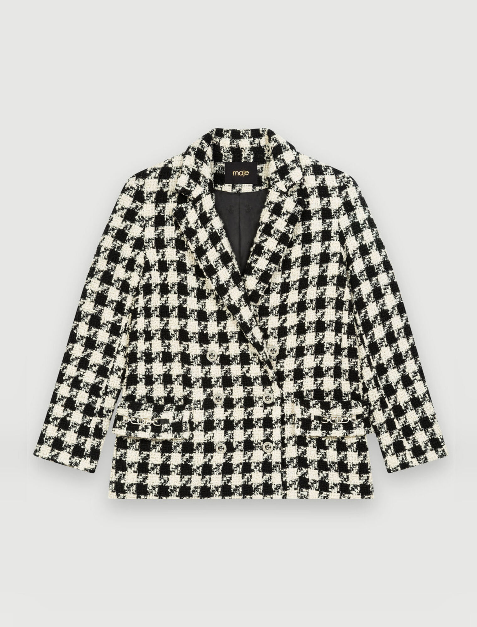 Veste large et épaisse en pied-de-coq