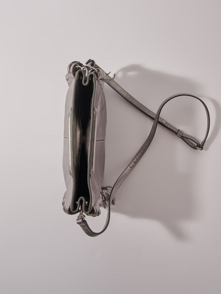 Sac M en cuir gun métal