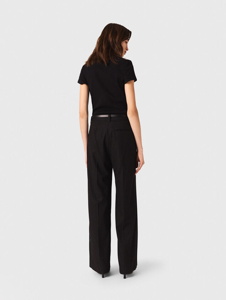 Pantalon tailleur à strass
