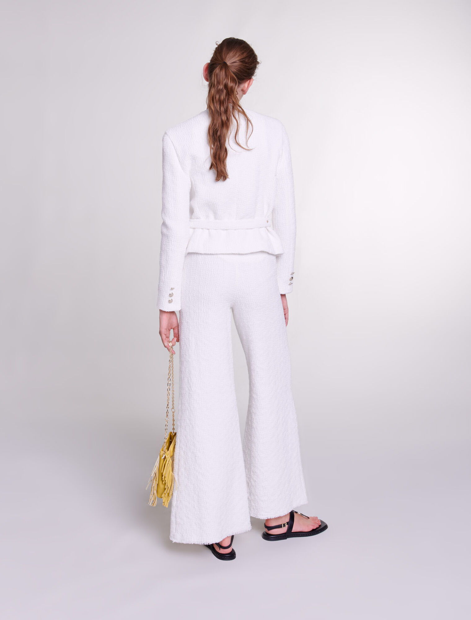 Pantalon large en tweed