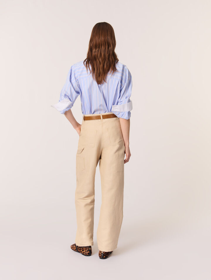 Pantalon tailleur en lin et coton