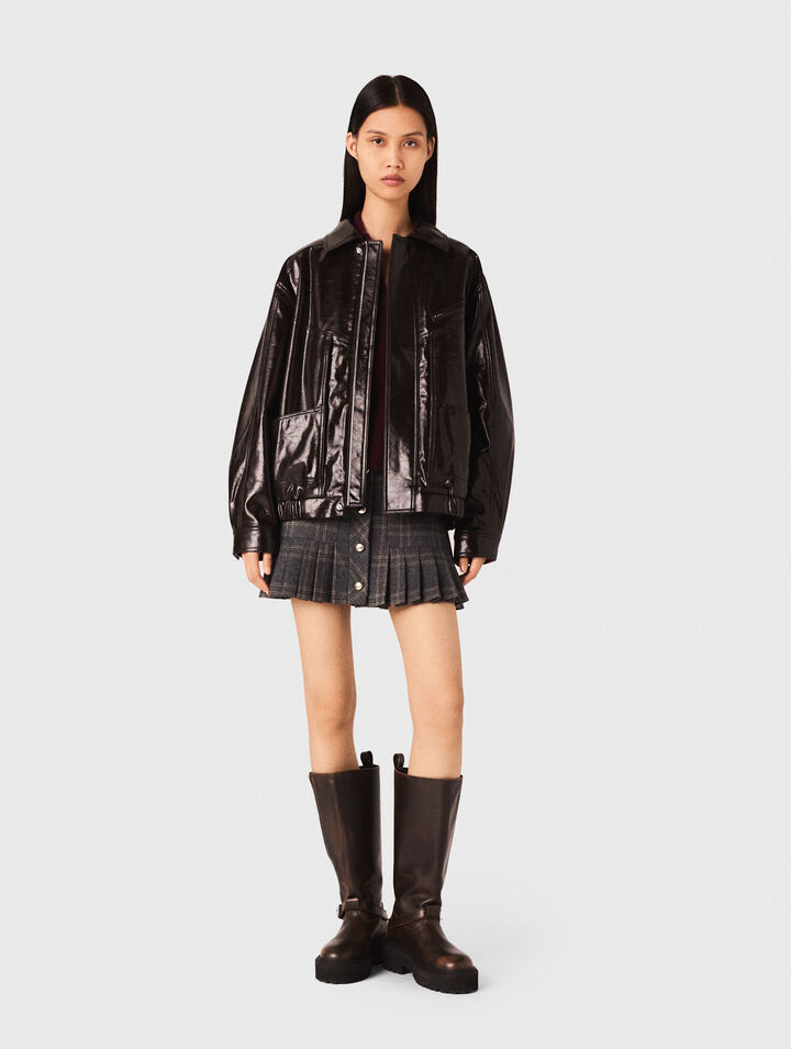 Veste simili cuir craquelé