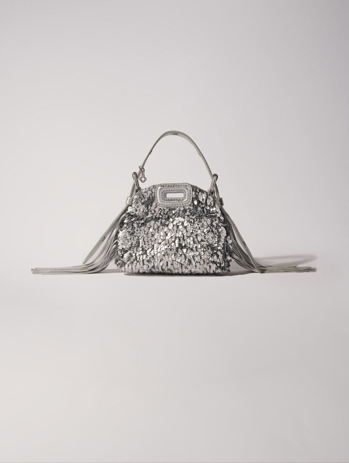 Sac Miss M Nano en sequins argentés