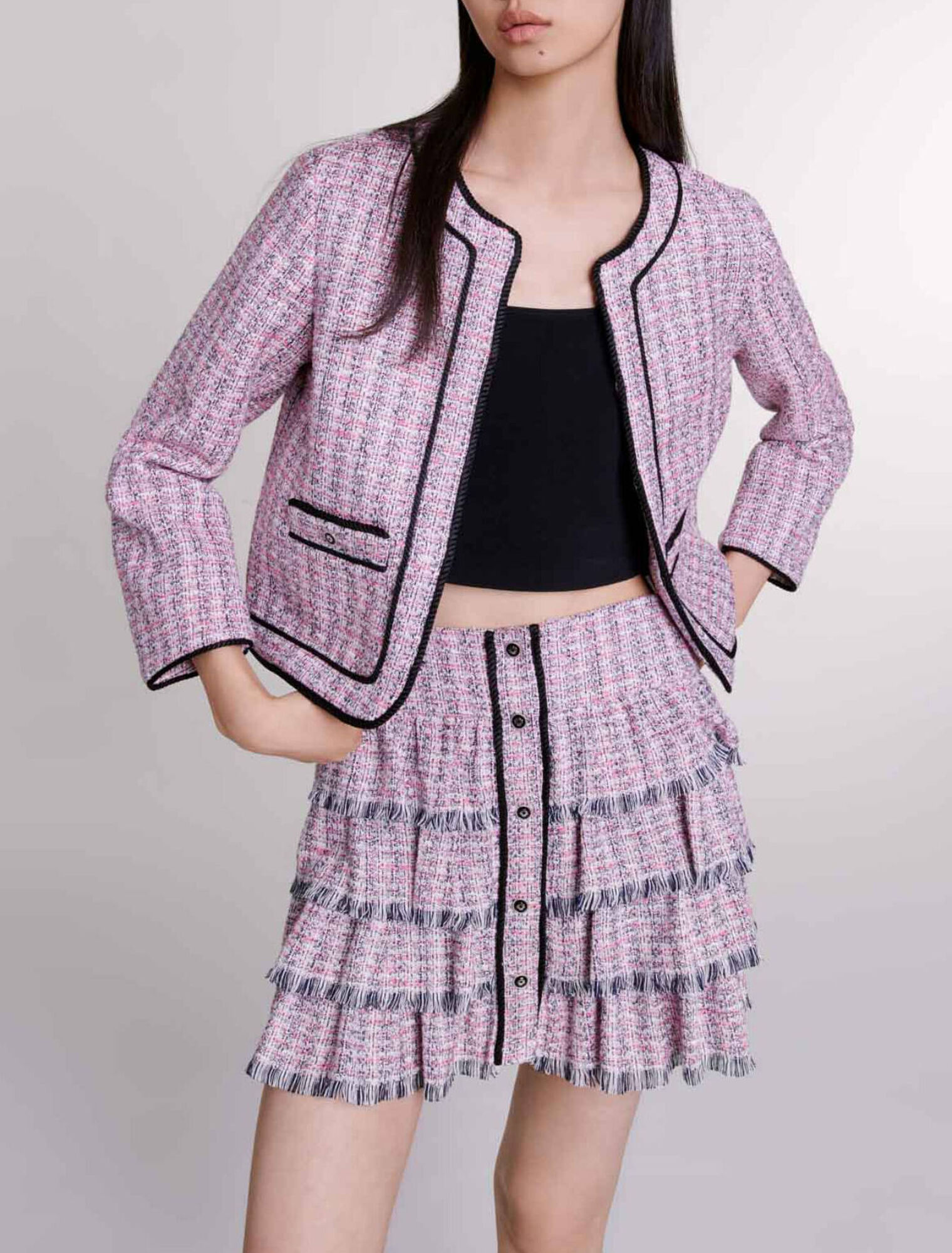 Jupe courte en tweed