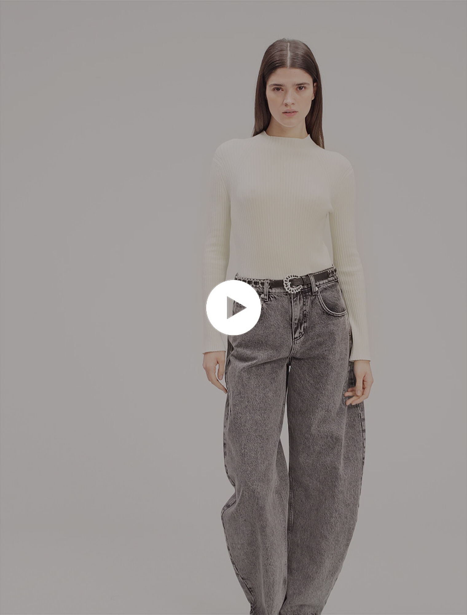 Pull en maille côtelée