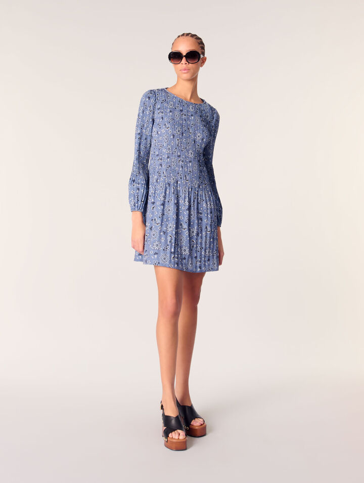 Robe plissée imprimée