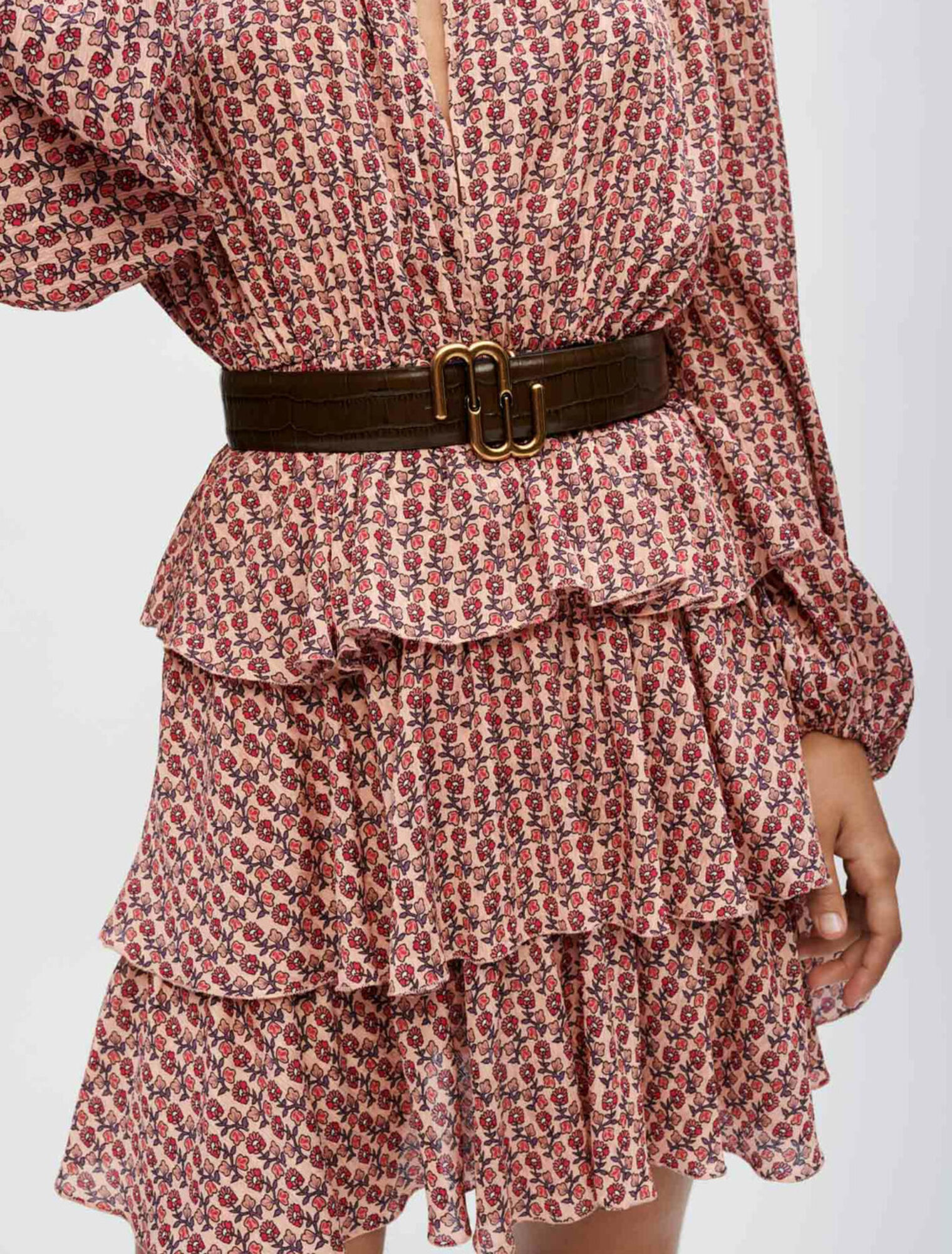 Robe fluide imprimée à volants