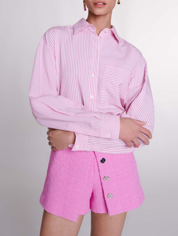 Short en tweed à pan