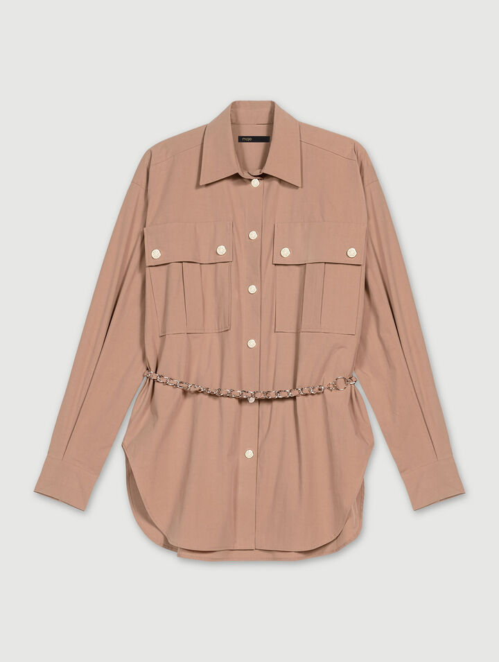 Chemise longue ceinturée