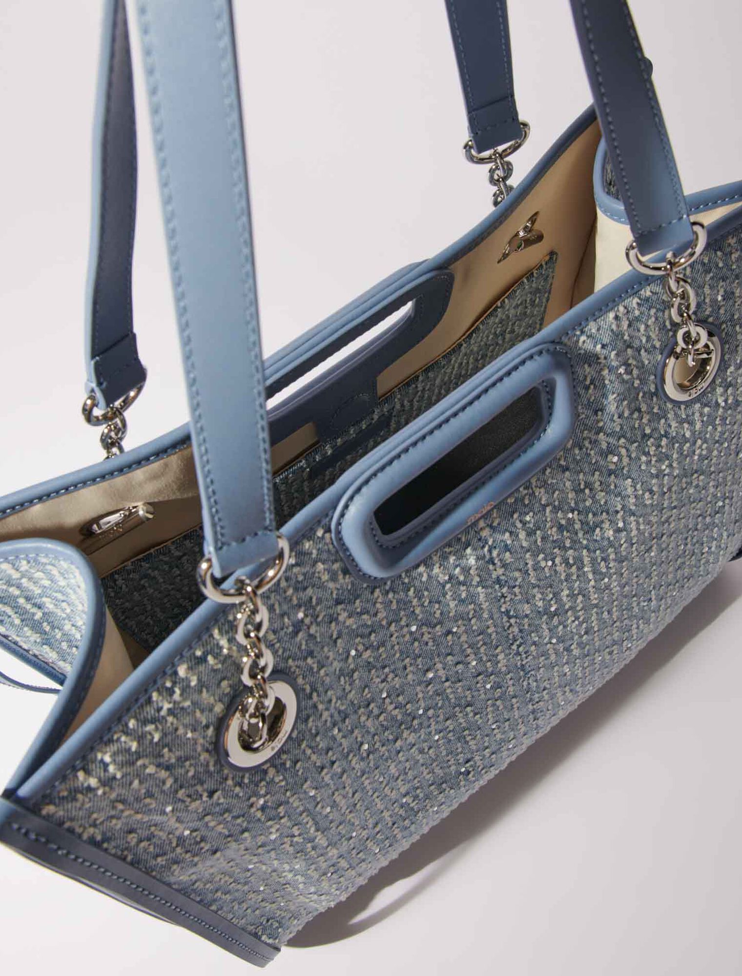 Cabas en toile denim et strass