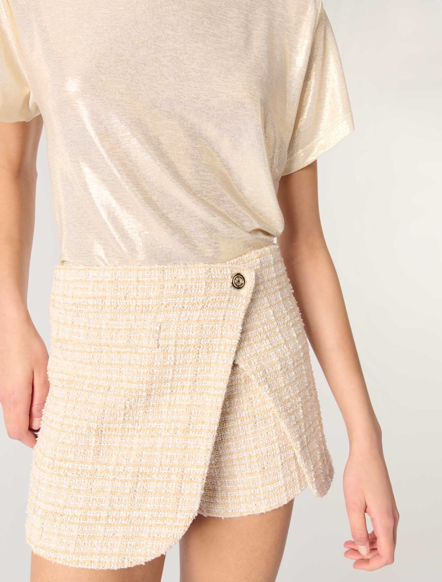Short trompe l'œil en tweed