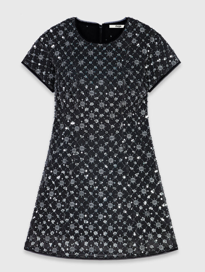 Robe courte strass&eacute;e