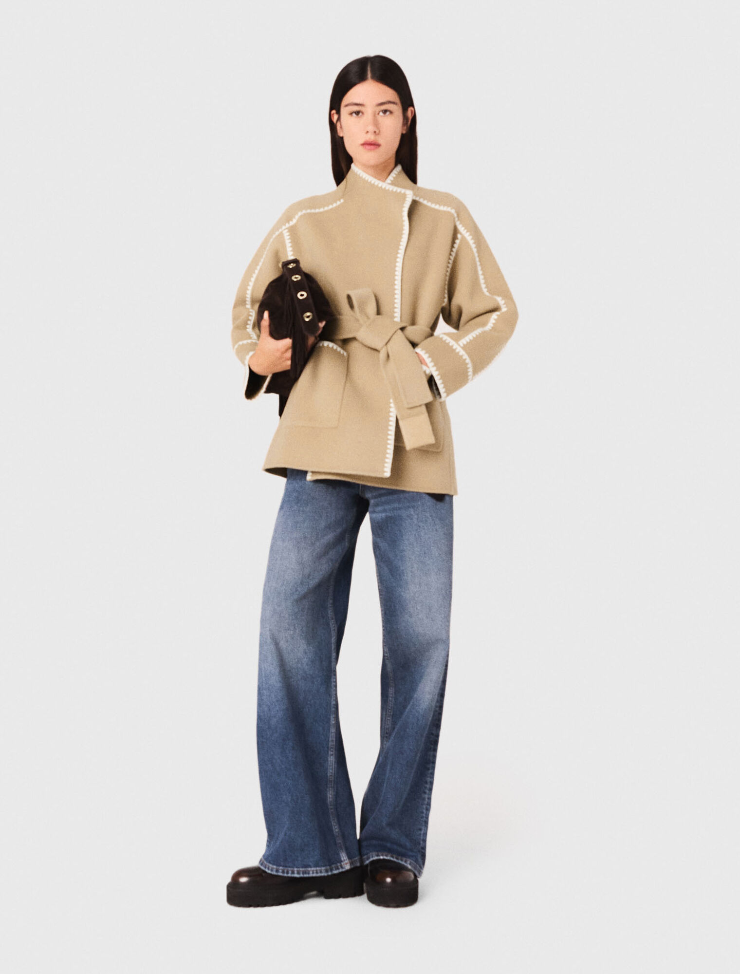 Manteau court double face
