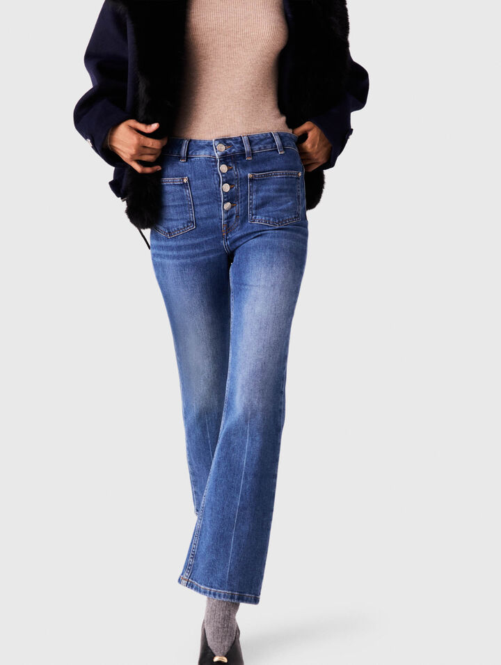Jean denim &agrave; poches