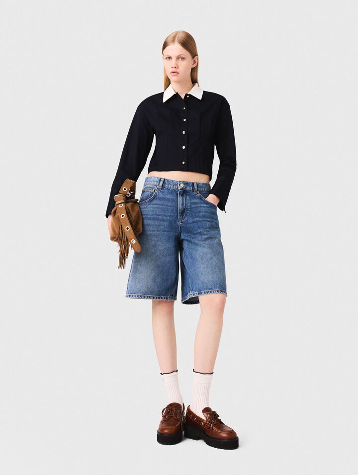 Chemise courte en popeline