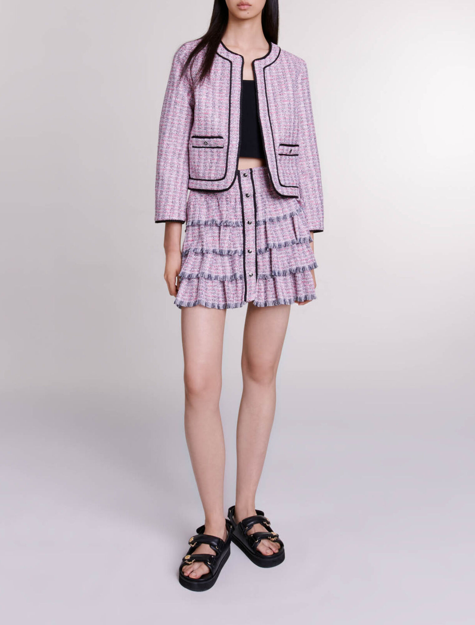 Jupe courte en tweed