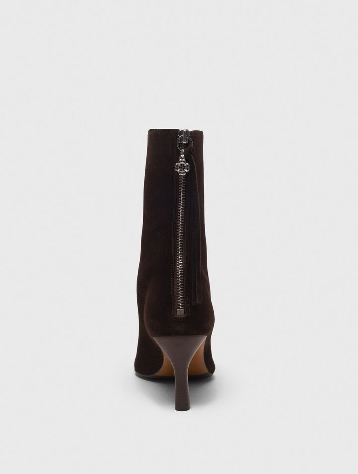 Bottines zippées en suède