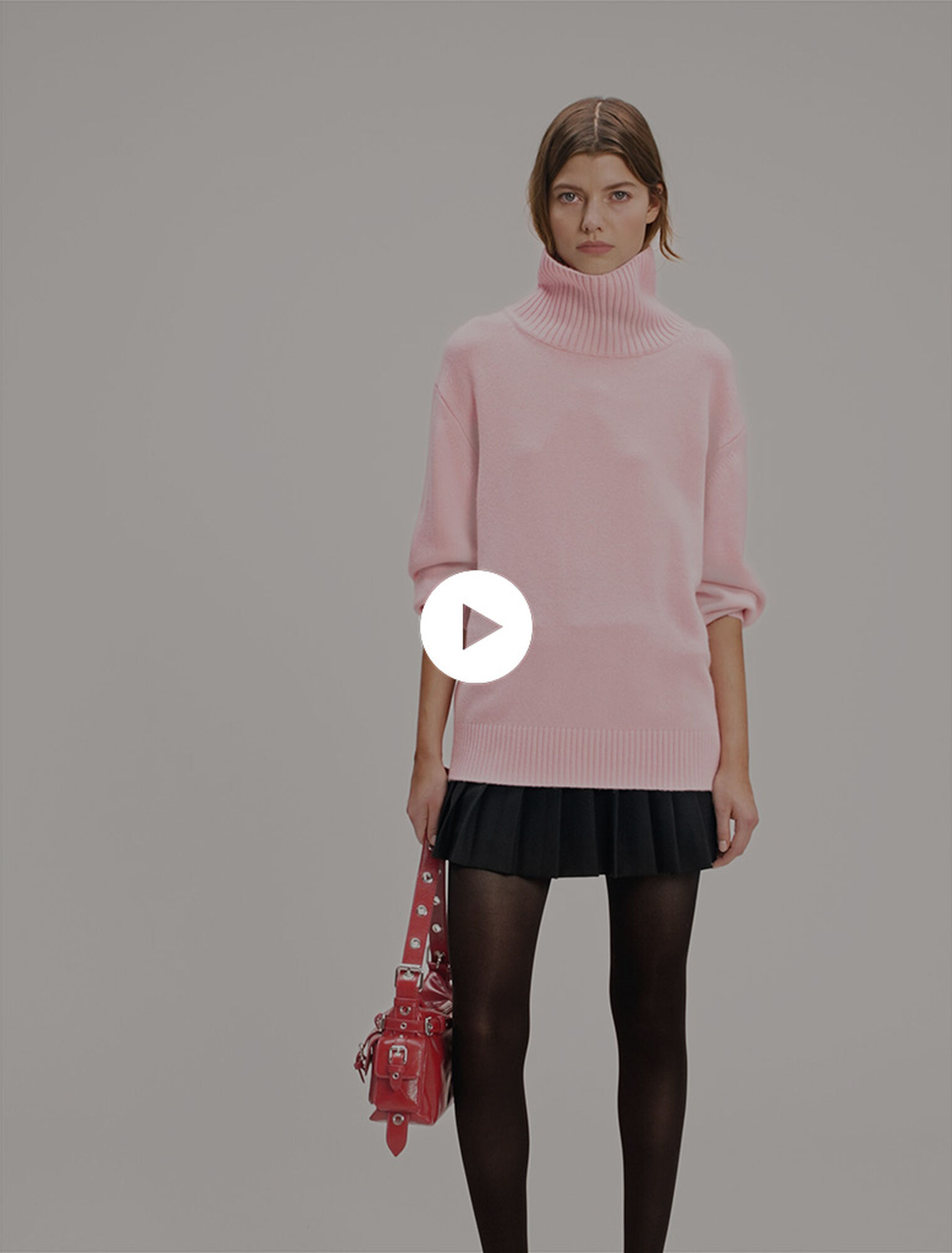 Pull laine et cachemire à col roulé