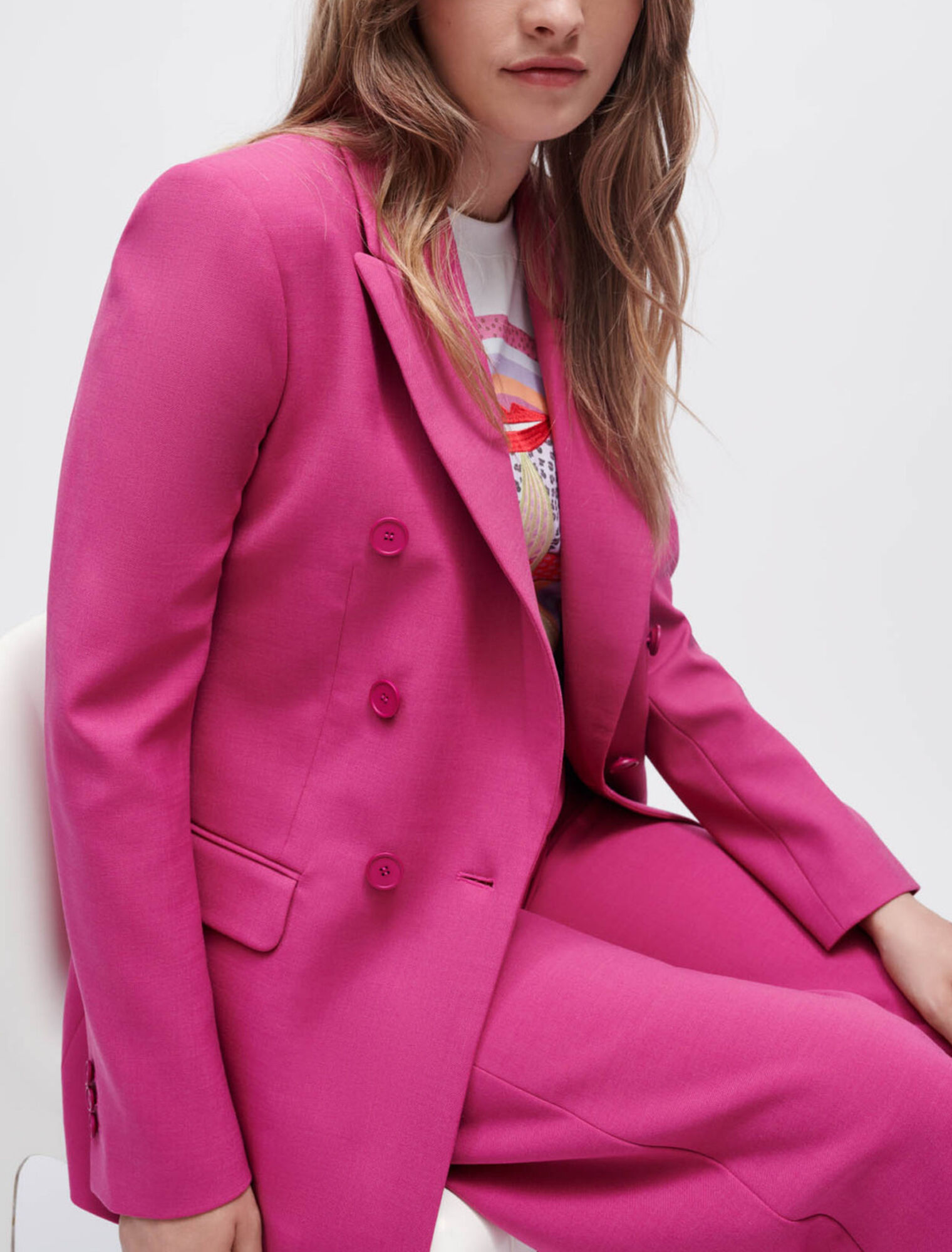 Veste de tailleur croisée et stretch
