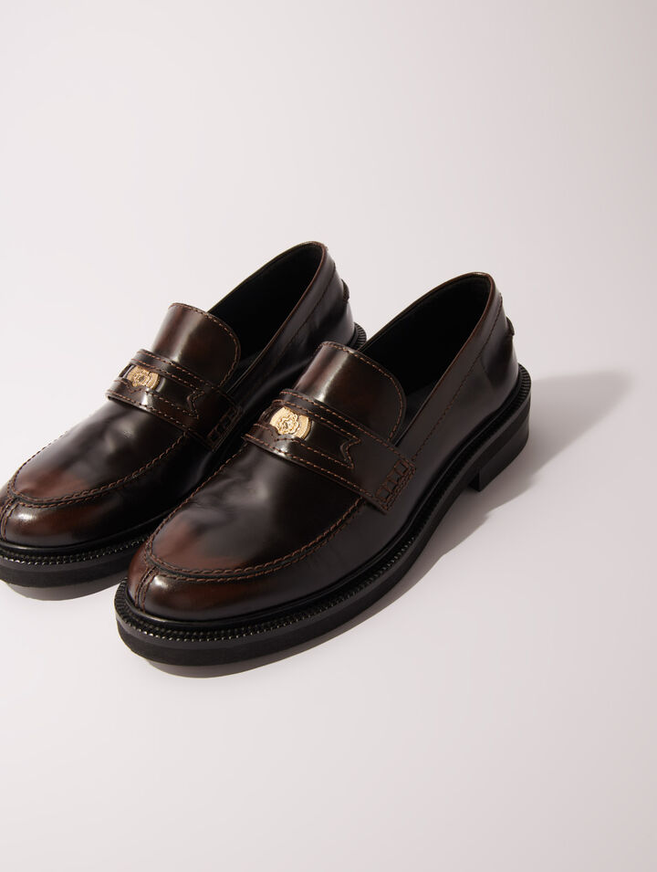 Mocassins en cuir brossé
