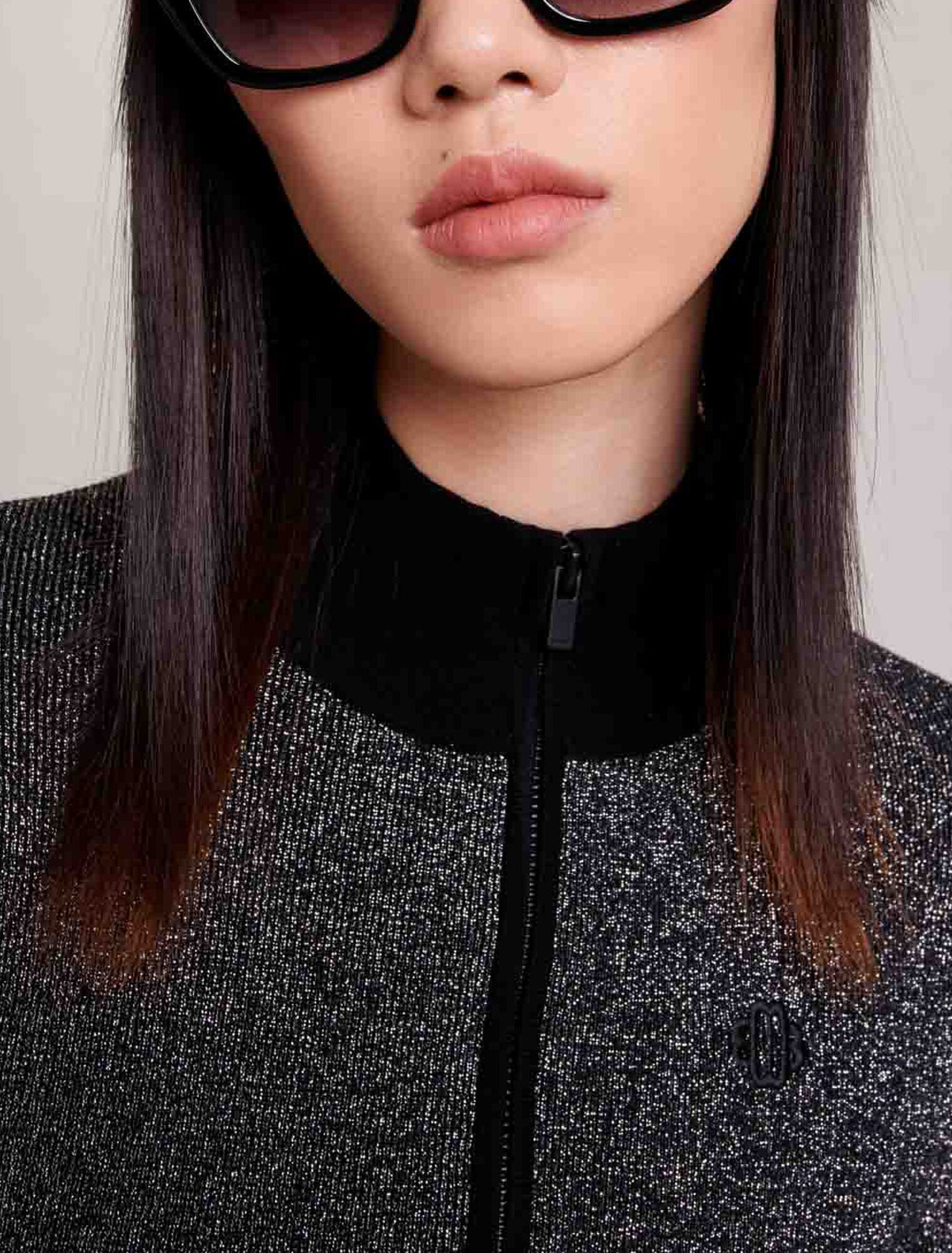 Robe courte en maille pailletée
