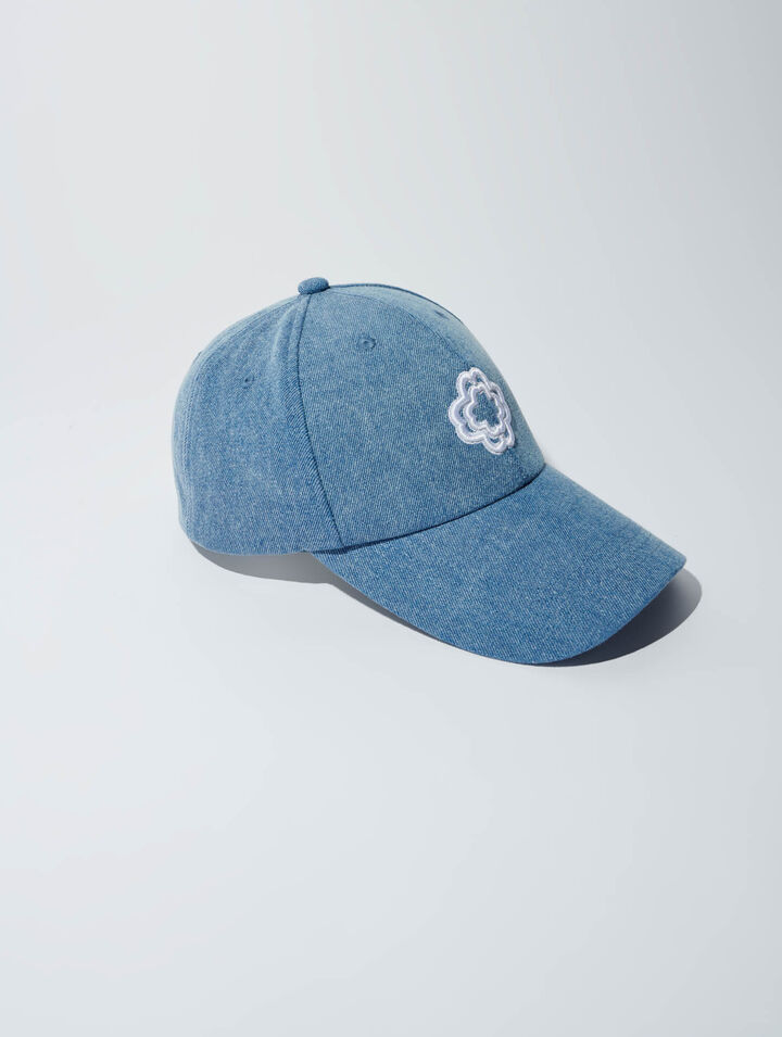 Casquette en denim à logo clover
