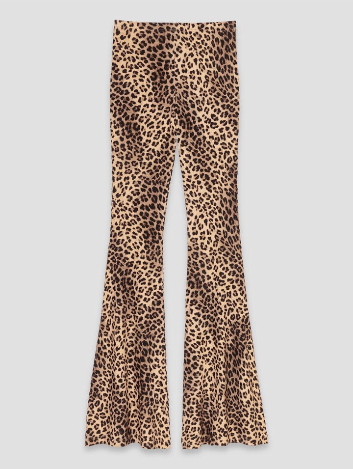 Legging évasé en imprimé léopard