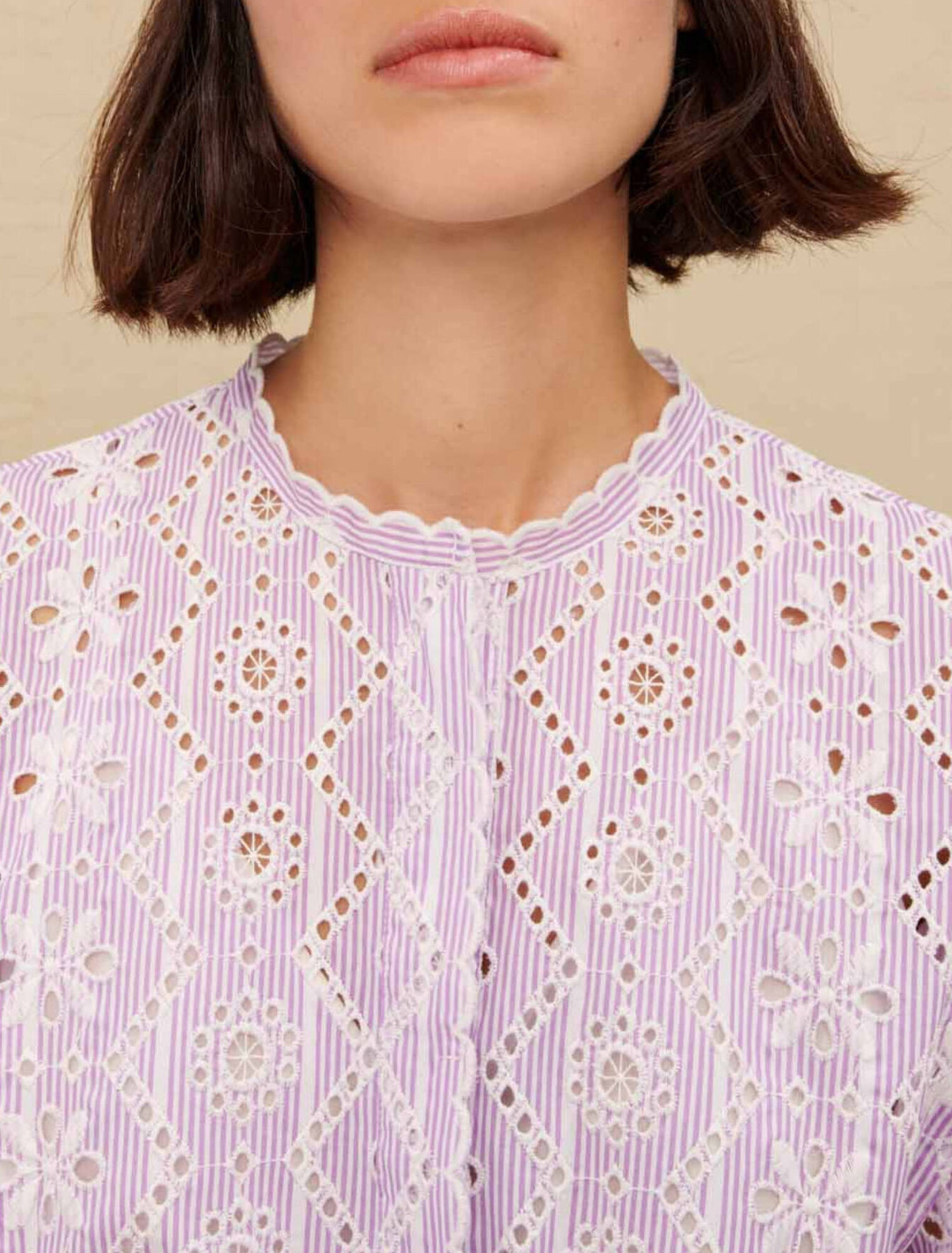 Robe courte en coton brod&eacute;