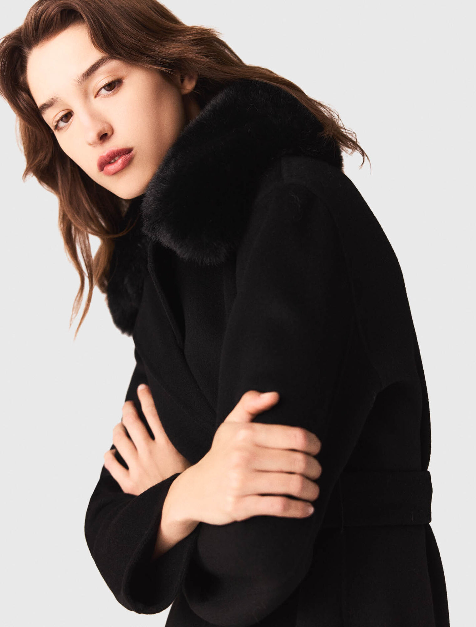 Manteau double face à col amovible