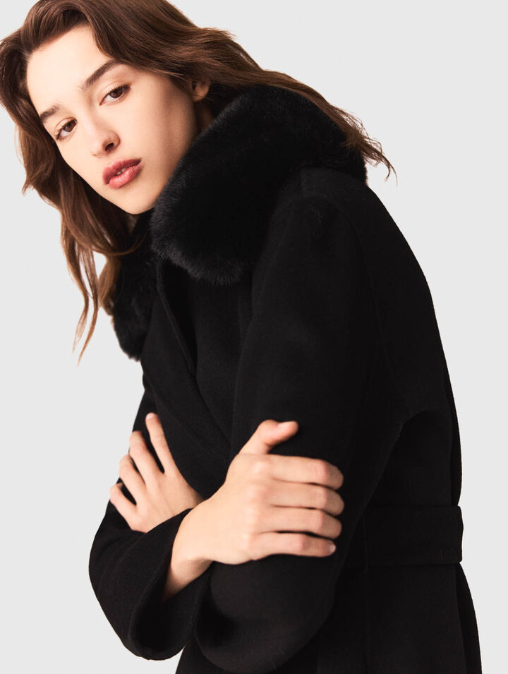 Manteau double face à col amovible