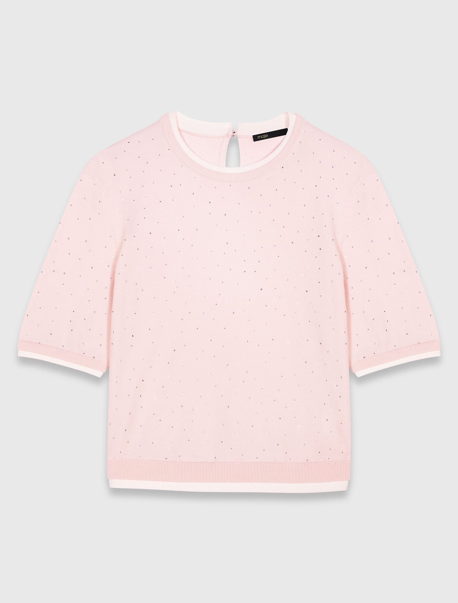 Pull 100% laine à manches courtes