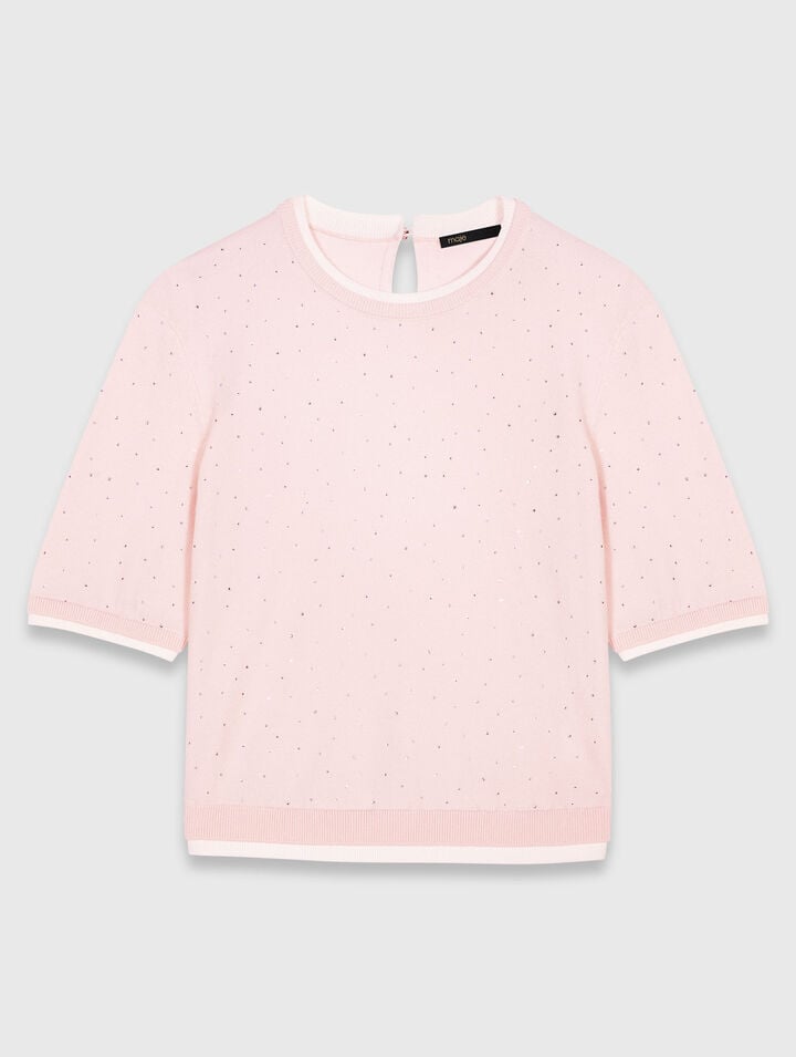 Pull 100% laine à manches courtes
