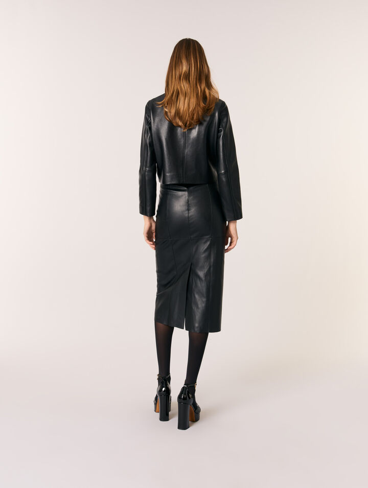Veste courte en cuir