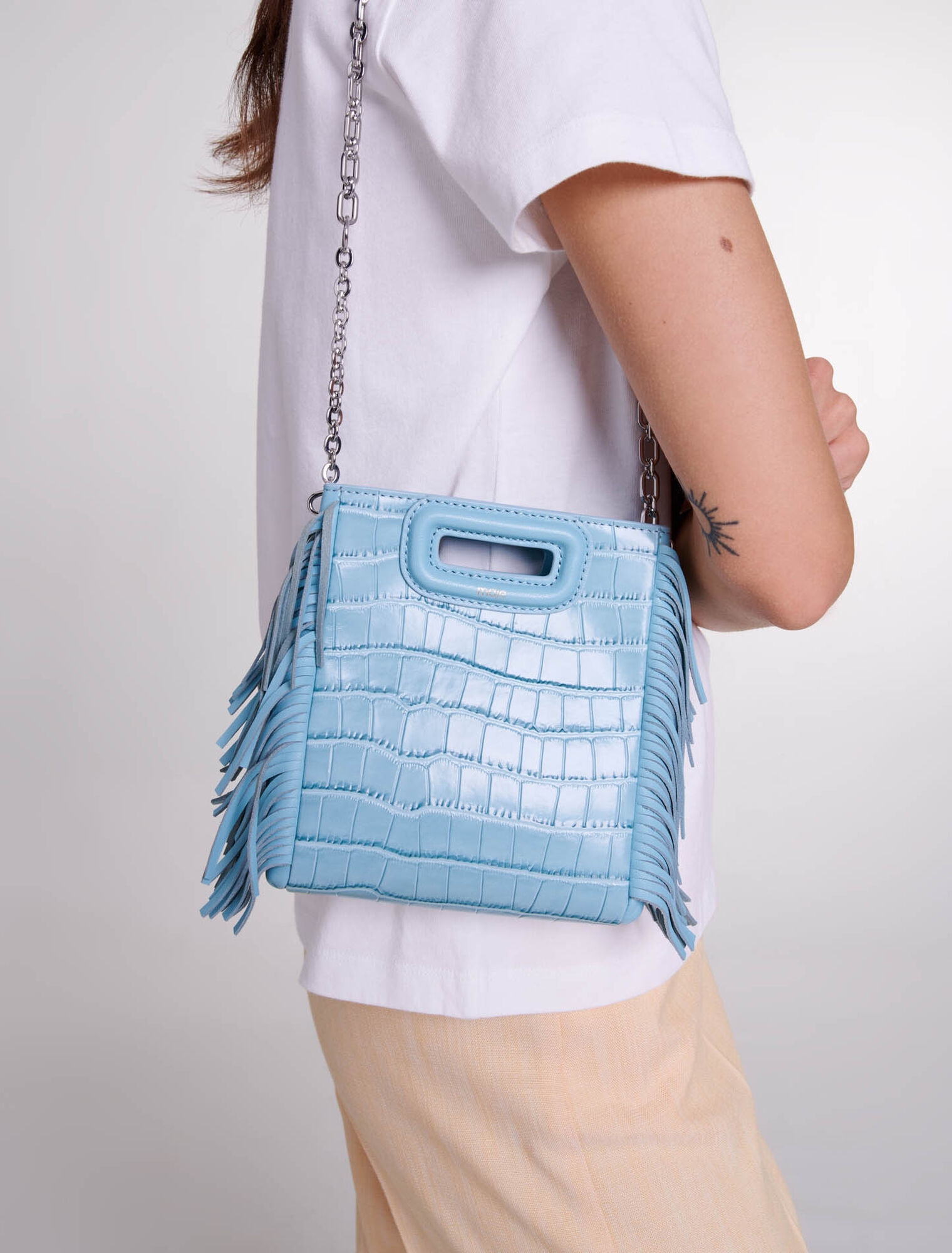 Sac M Mini en cuir effet croco