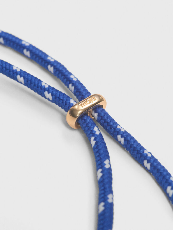 Collier chaine &agrave; cordon marin